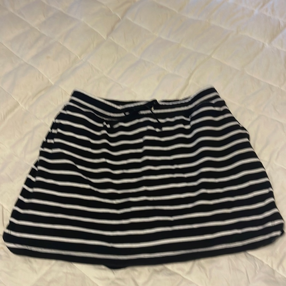Black and White Striped Skort